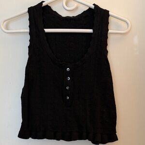 Black Sleeveless Knit Top